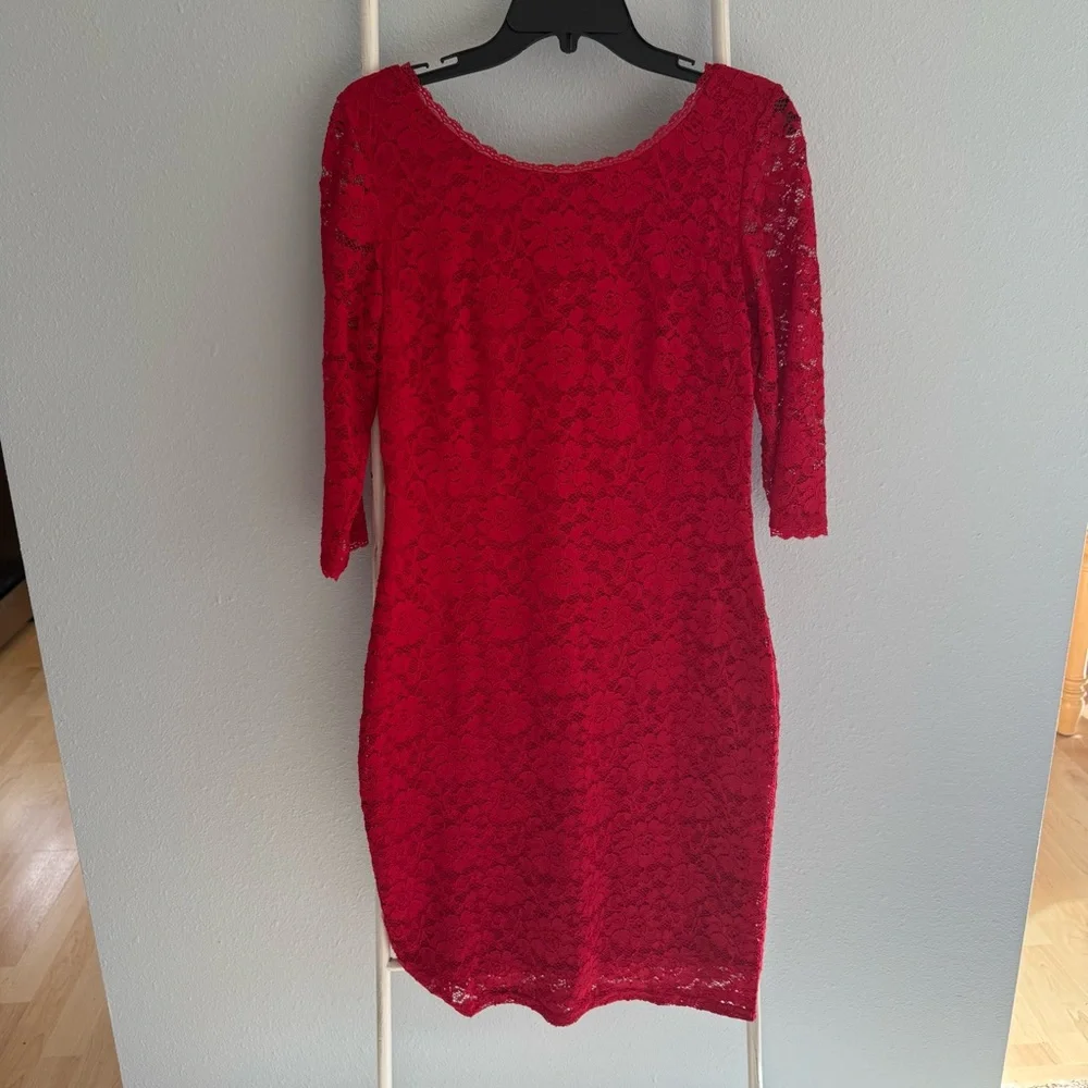 laundry by shelli segal red lace dress Laundry by Shelli Segal